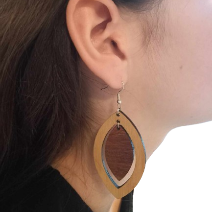 Boucles d'oreilles en bois brut