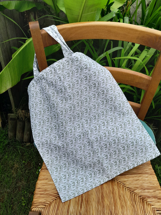 Tote bag - Blanc et vert olive